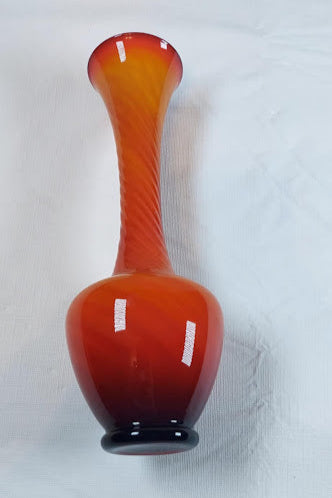 MCM Orange Spiral Vase