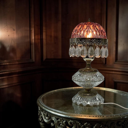 Antique Cranberry Boudoir Lamp by Michelotti