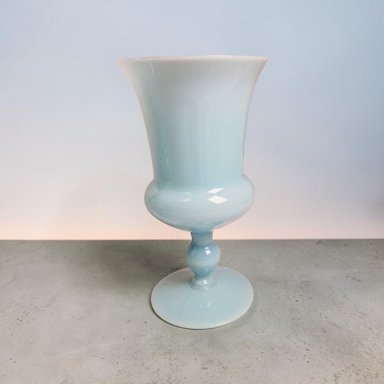 Antique Portieux Vallerysthal Opaline | Robin Egg Blue Goblets | 6 3/8" Tall and 3 1/2" Wide