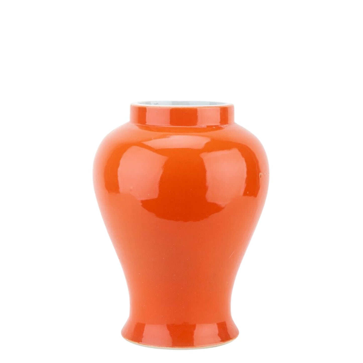 NEW - Tangerine Orange, 16" Tall Porcelain Ginger Jar