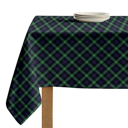 Blue and Green Tartan Plaid Polyester Tablecloth 70"x70"