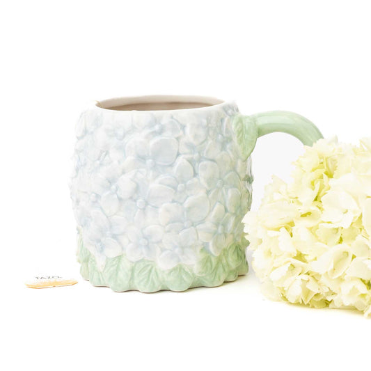 Hydrangea Bloom Ceramic Mug | 8 oz Floral Coffee & Tea Cup