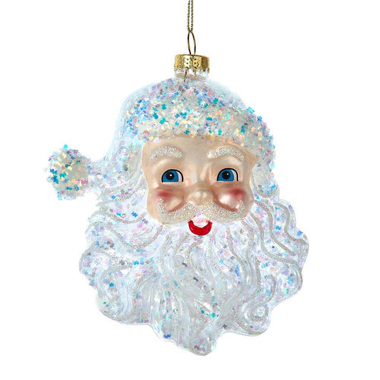 5.5"GLASS SANTA HEAD ORN | 5.5" Long