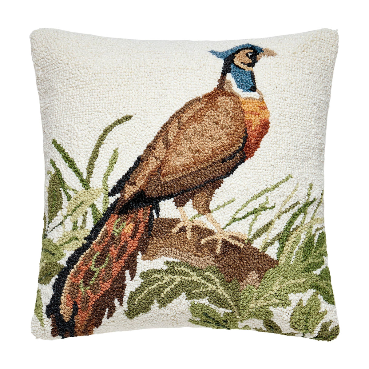 RESERVED - CASEY /2 - 100% Wool Hooked Throw Pillow with Velvet Backing | 18” x 18”