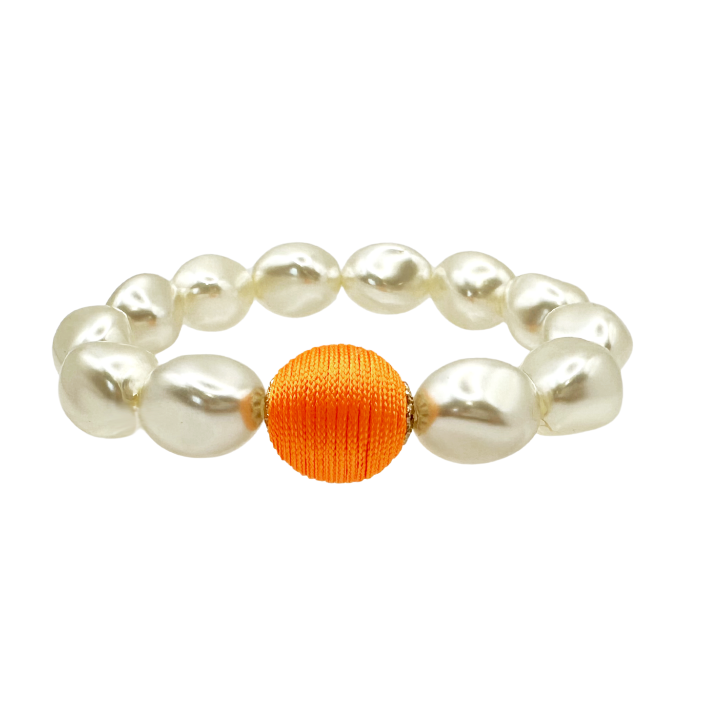 Bracelet – Pearl & Charm Stretch Bracelet with Caribbean-Inspired Color