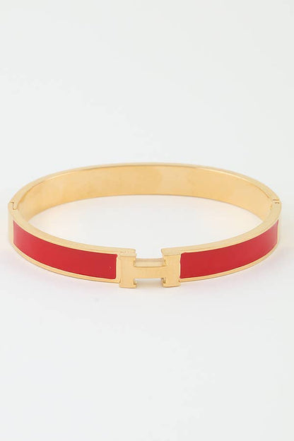 Bright H Cuff Bracelet BDBA327: Gold navy