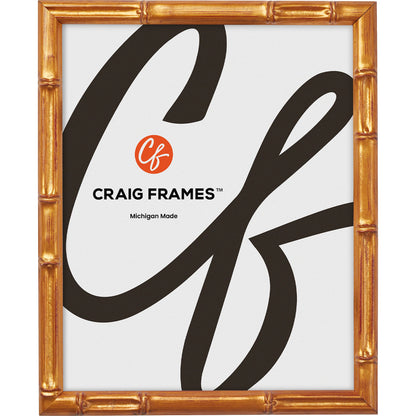 8x10 Picture Frame, Vintage Bamboo Vintage Gold, Assembled