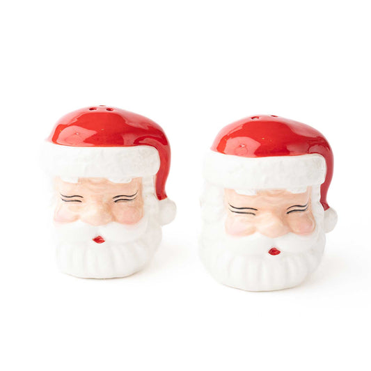 Santa Head Salt & Pepper Shaker Boxed Set, Red
