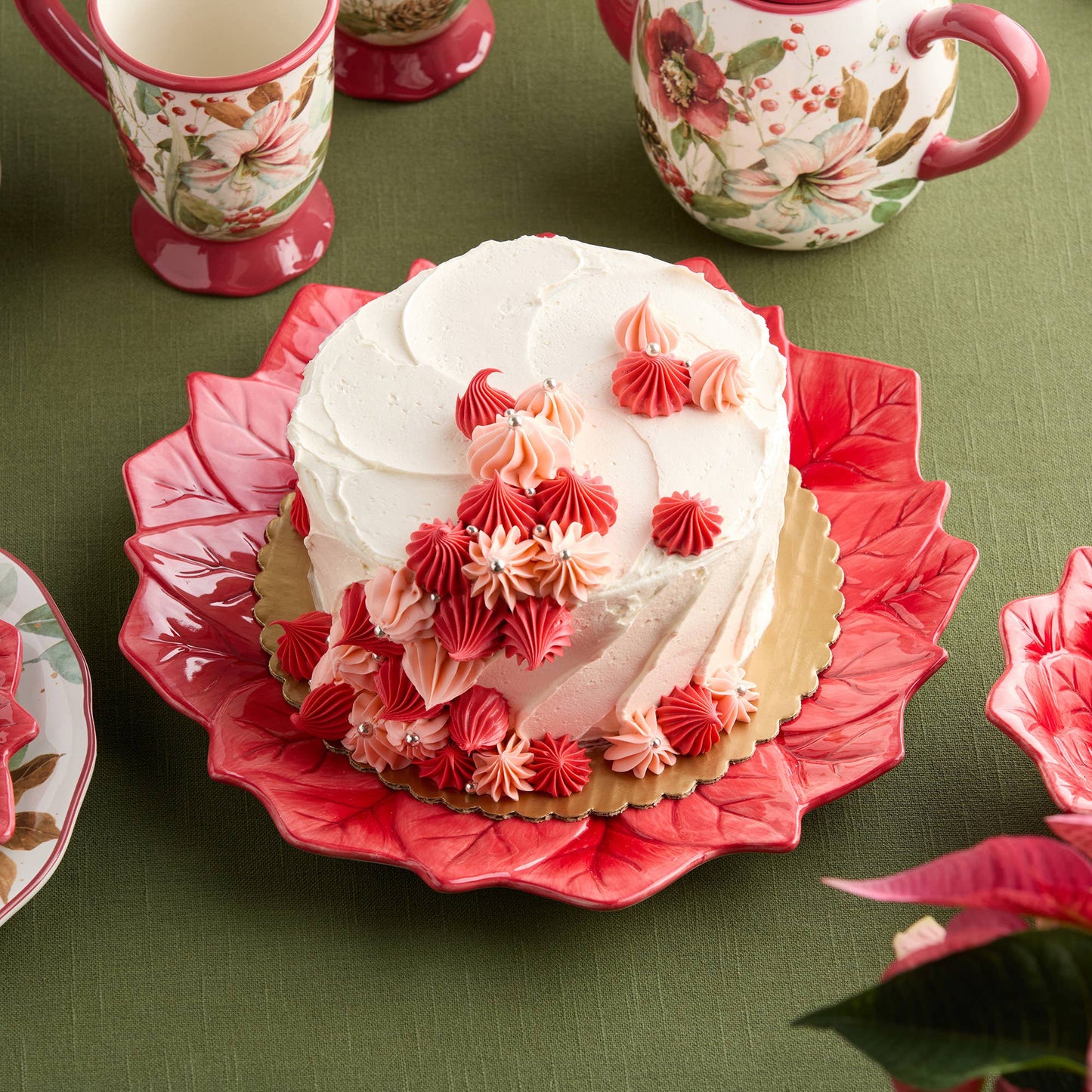 Winter Blooms Red Poinsettia Charger/Platter | 13" D