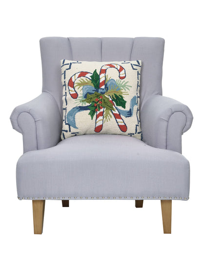 Chinoiserie Candy Cane Hook Pillow