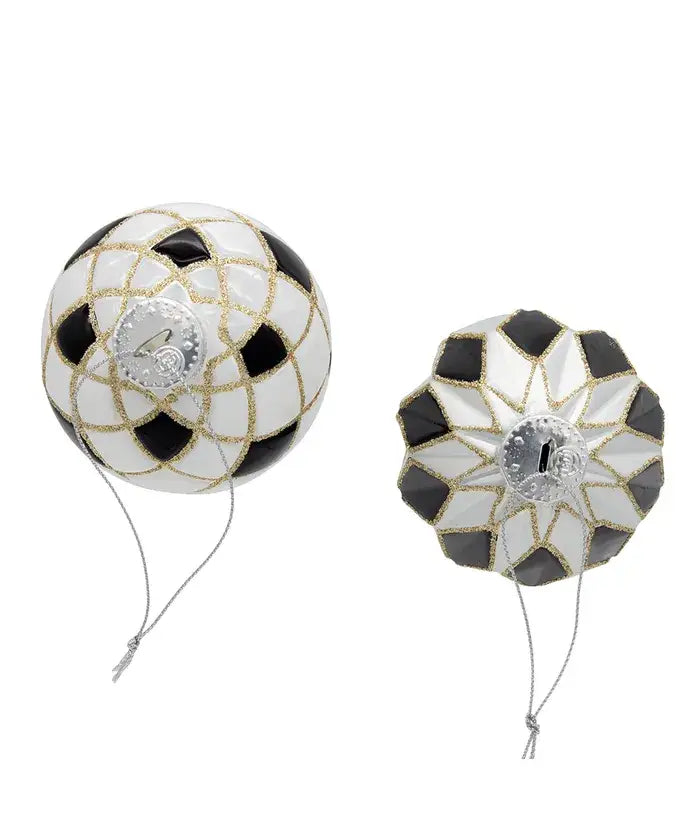 80mm Black/White/Gold Checkered Balls 6Pc