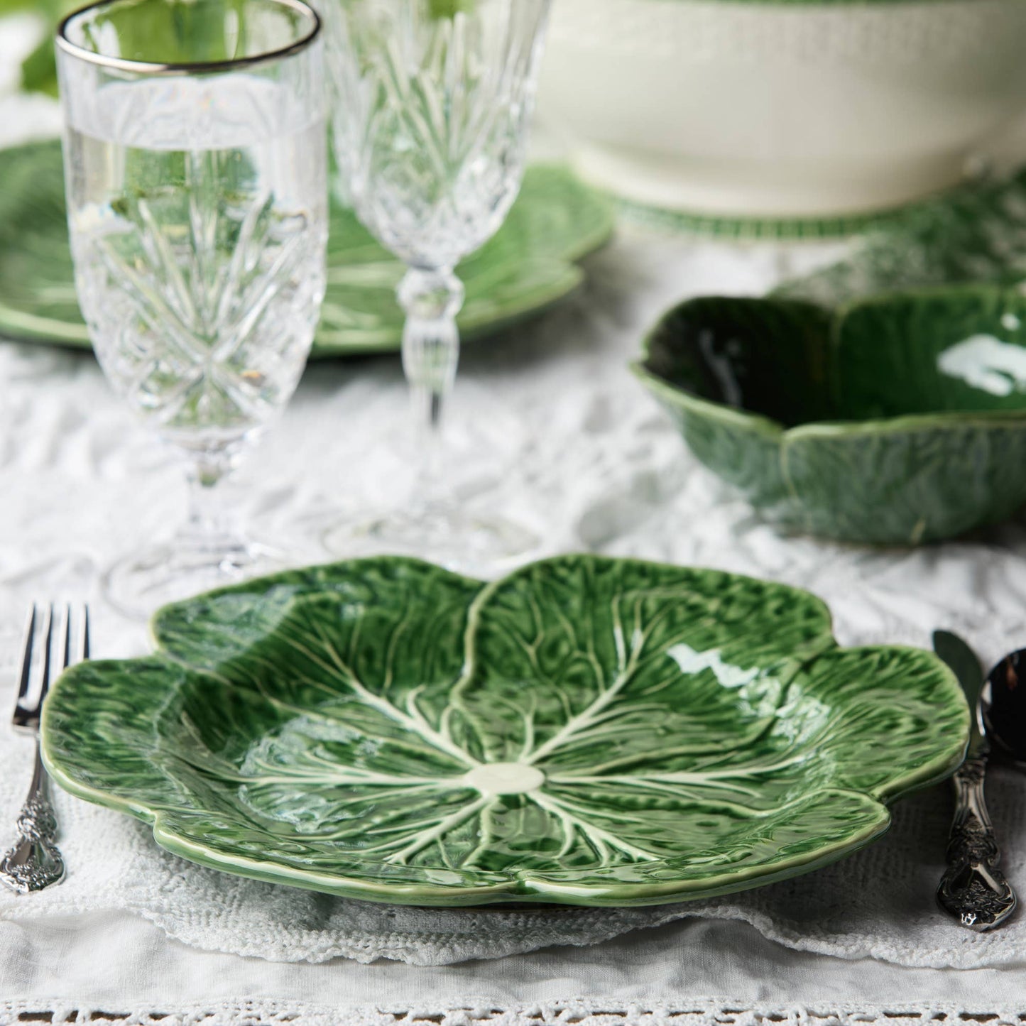 Green Cabbage Ceramic Dinner Plate | 11in
