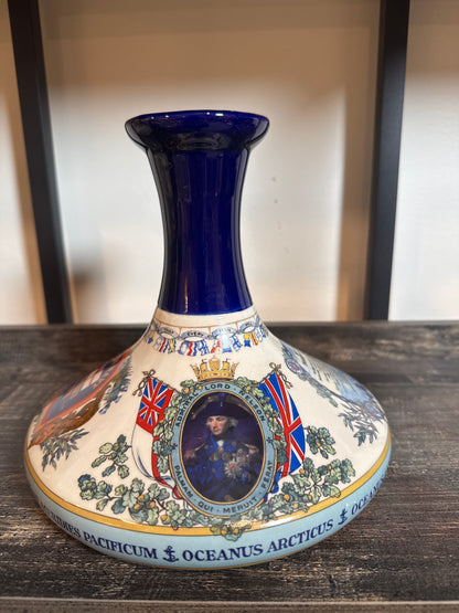 Wade “Nelson” English Porcelain Nautical Decanter – Cobalt Blue