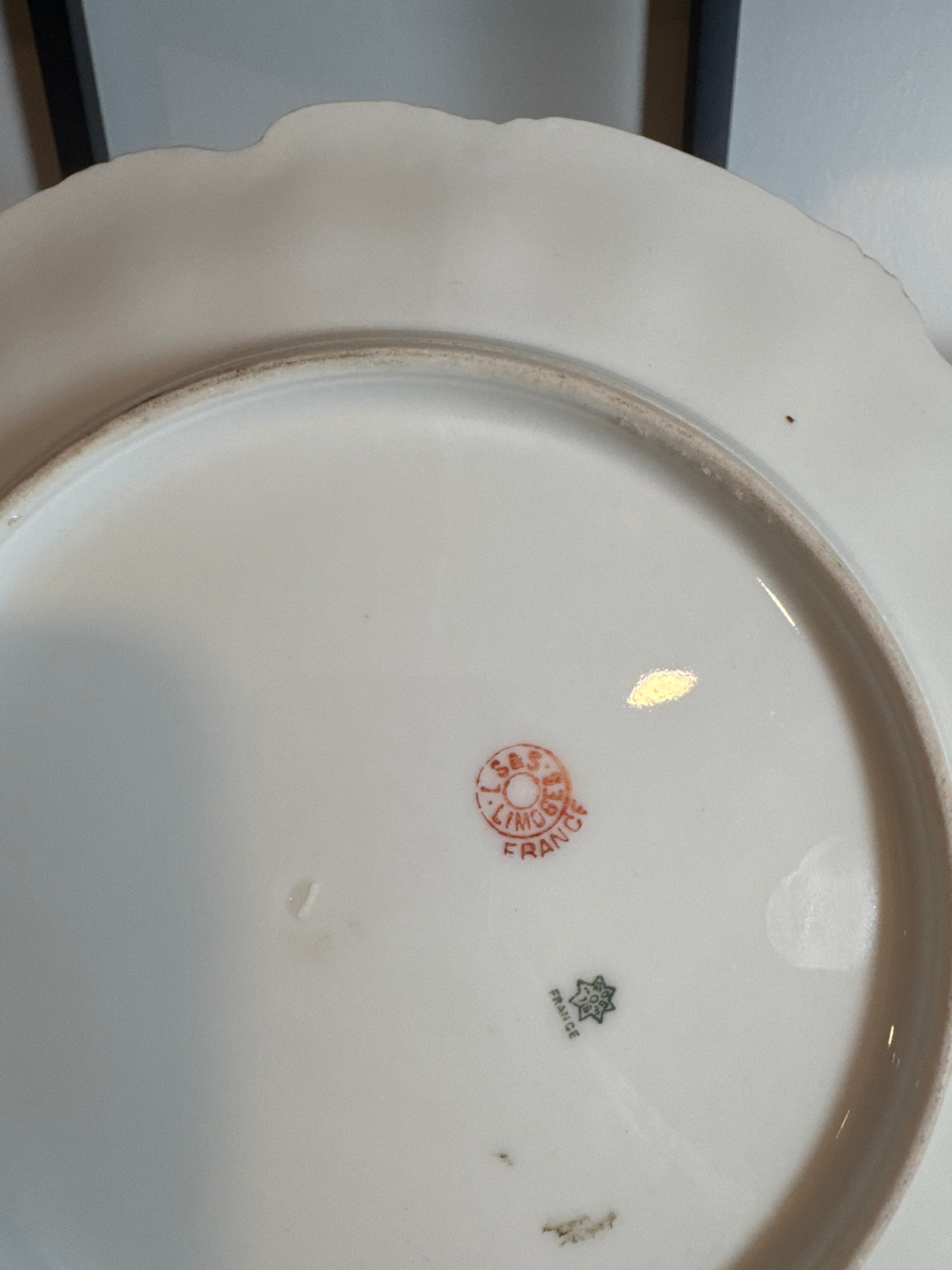 Reserved Haviland Limoges Green & Gold Footed Bowl with Coordinating Plate