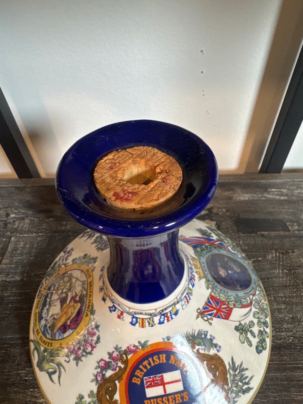Wade “Nelson” English Porcelain Nautical Decanter – Cobalt Blue