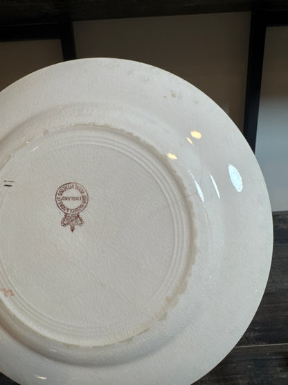 John Maddock & Sons English Floral Plates – Pink & Green