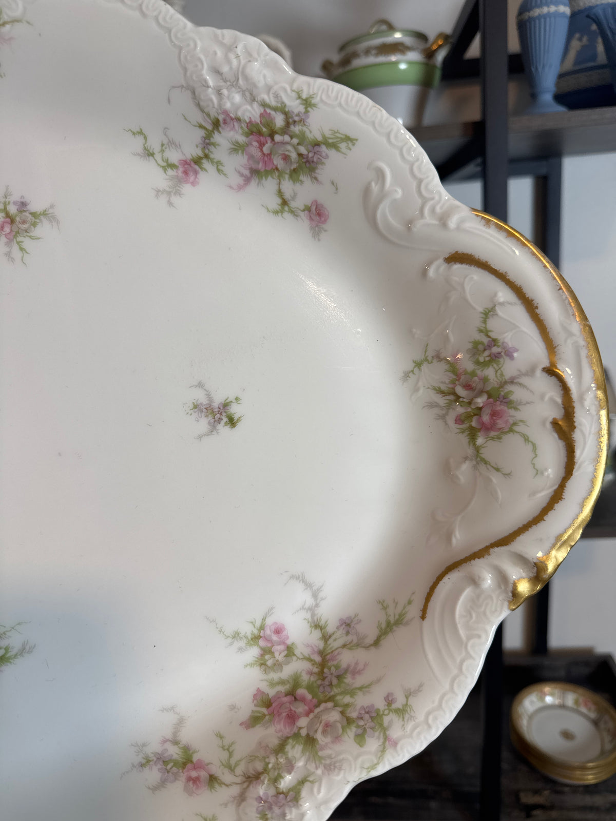 Théodore Haviland Limoges Pink Floral Oval Serving Platter