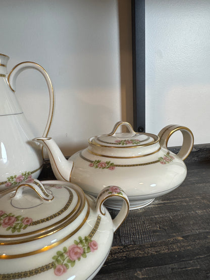 Théodore Haviland Limoges Pink Rose Tea & Coffee Set – Three Pieces