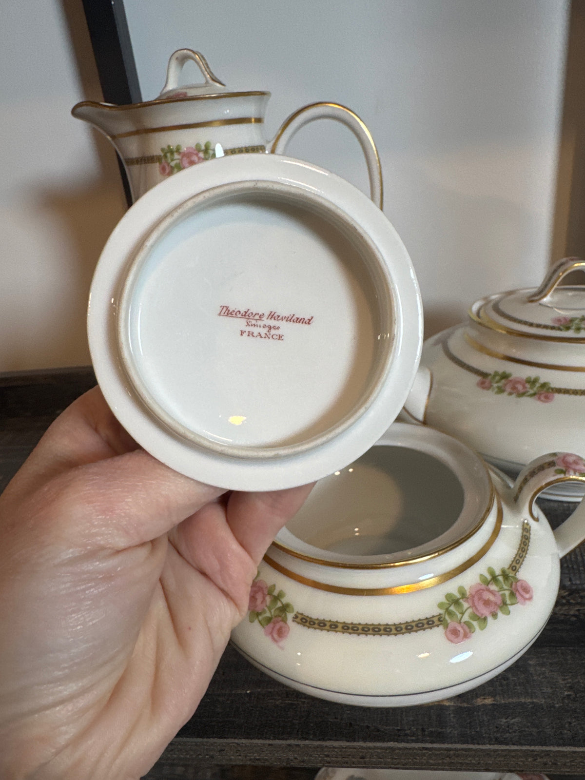 Théodore Haviland Limoges Pink Rose Tea & Coffee Set – Three Pieces