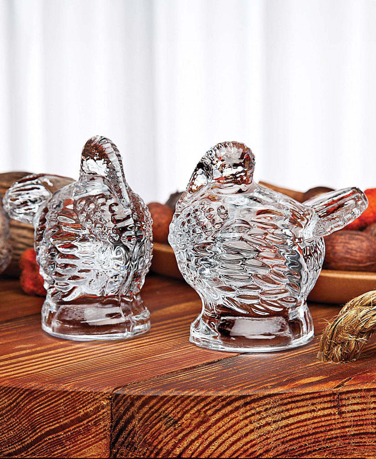 Harvest Turkey Crystal Salt & Pepper Shakers - Fall Decor
