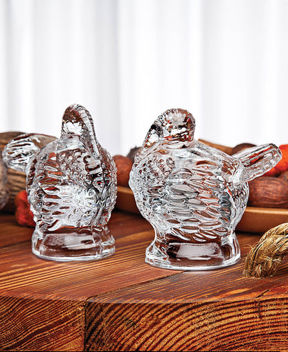 Harvest Turkey Crystal Salt & Pepper Shakers - Fall Decor