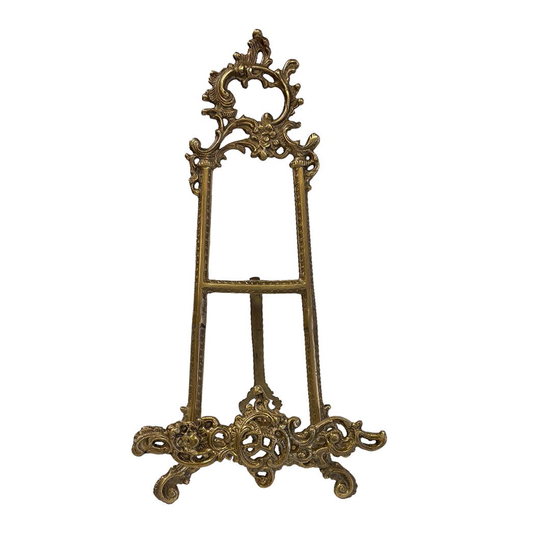Vintage Inspired - Solid Brass Large 16” H × 8” W × 7.5” D | Art/Photo/Plate Easel Stand