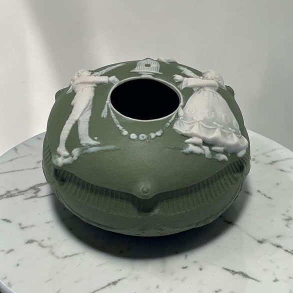 Vintage Green Jasperware Hair Catcher, Unique!