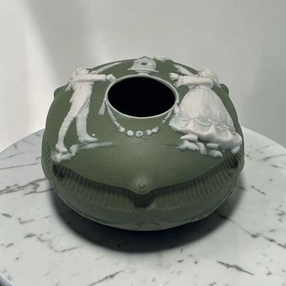 Vintage Green Jasperware Hair Catcher, Unique!