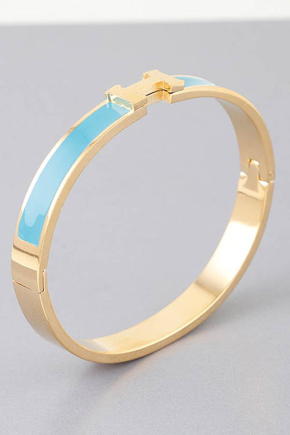 Bright H Cuff Bracelet BDBA327: Gold navy