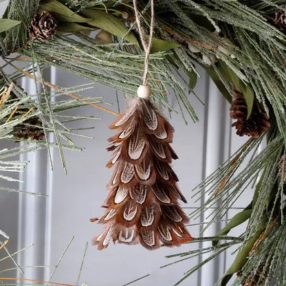 Pheasant Mini Feather Tree Ornament - Natural