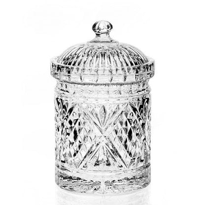 Dublin Cut Crystal Biscuit Box – 4.76” Diameter x 7.24” Height