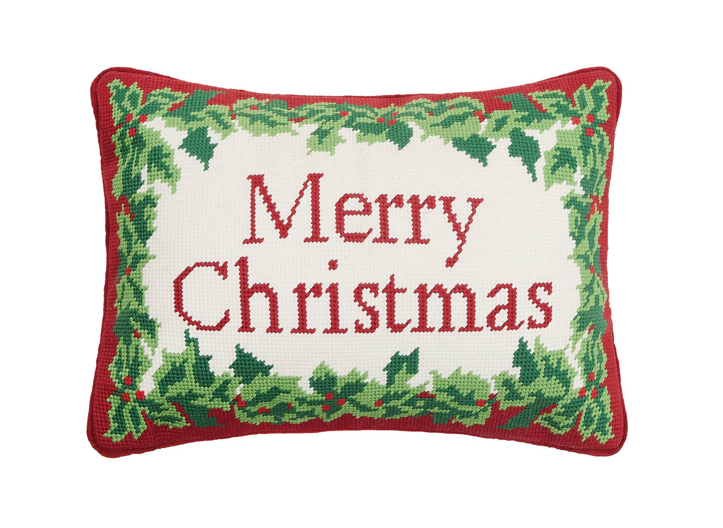 Merry Christmas Embroidered Pillow