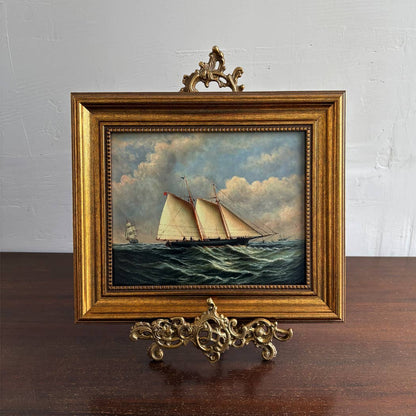 Vintage Inspired - Solid Brass Large 16” H × 8” W × 7.5” D | Art/Photo/Plate Easel Stand