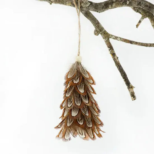 Pheasant Mini Feather Tree Ornament - Natural