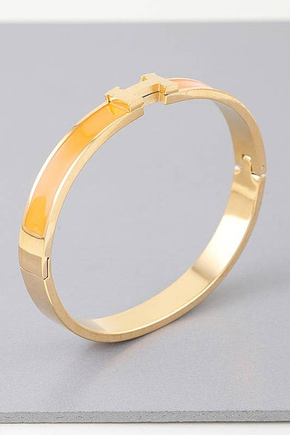 Bright H Cuff Bracelet BDBA327: Gold navy