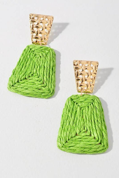Faux Straw Dangle Earrings | Lightweight Statement Earrings