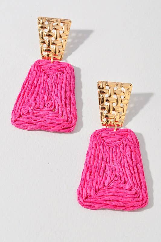 Faux Straw Dangle Earrings | Lightweight Statement Earrings