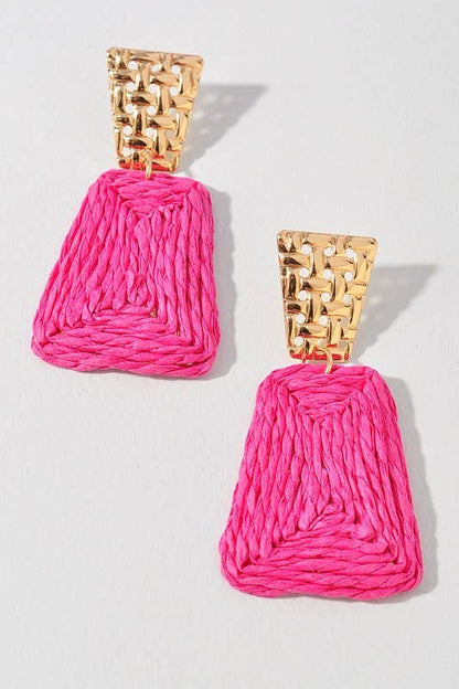 Faux Straw Dangle Earrings | Lightweight Statement Earrings