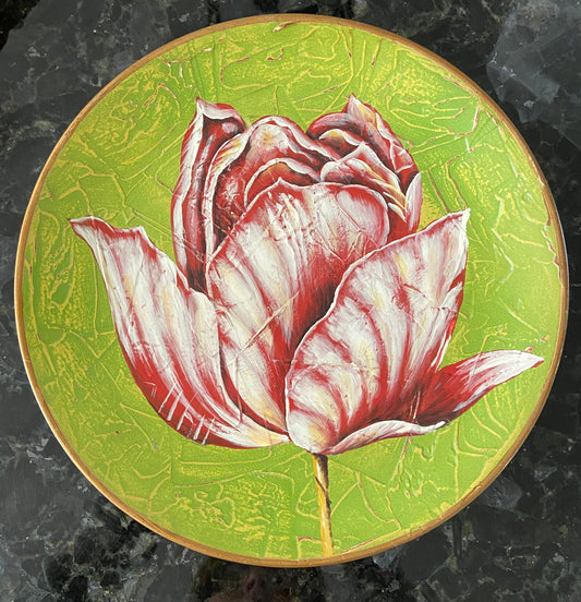 Charming Vintage Parrot Tulip Plate