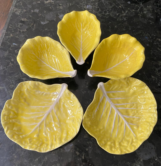 Vintage Secla Portugal Pottery Yellow Cabbage Ware