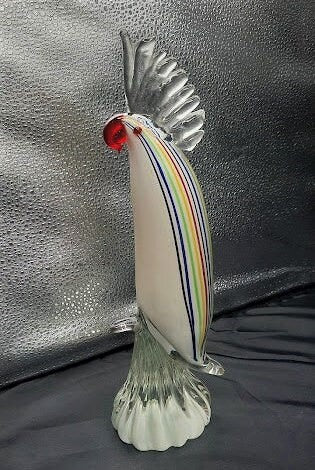Vintage Murano Art Glass Cockatoo Sculpture