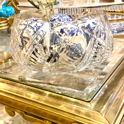 Absolutely Brilliant vintage Crystal centerpiece bowl .