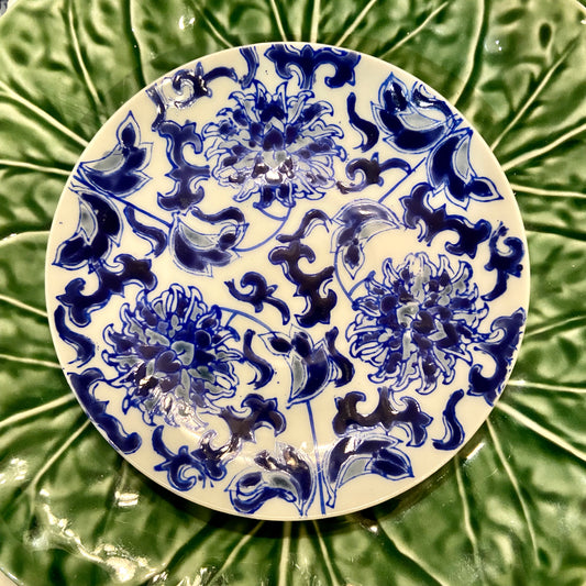 Older vintage Beautiful cobalt blue and white porcelain trinket dish