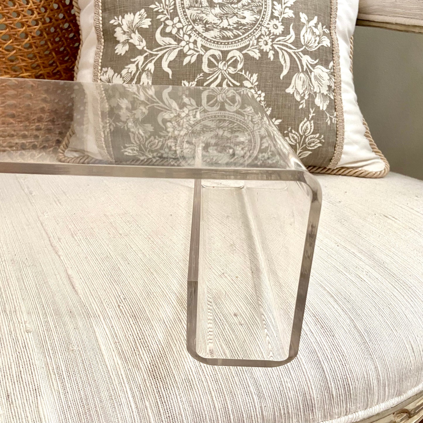 Vintage contemporary acrylic lucite tray table for breakfast in bed