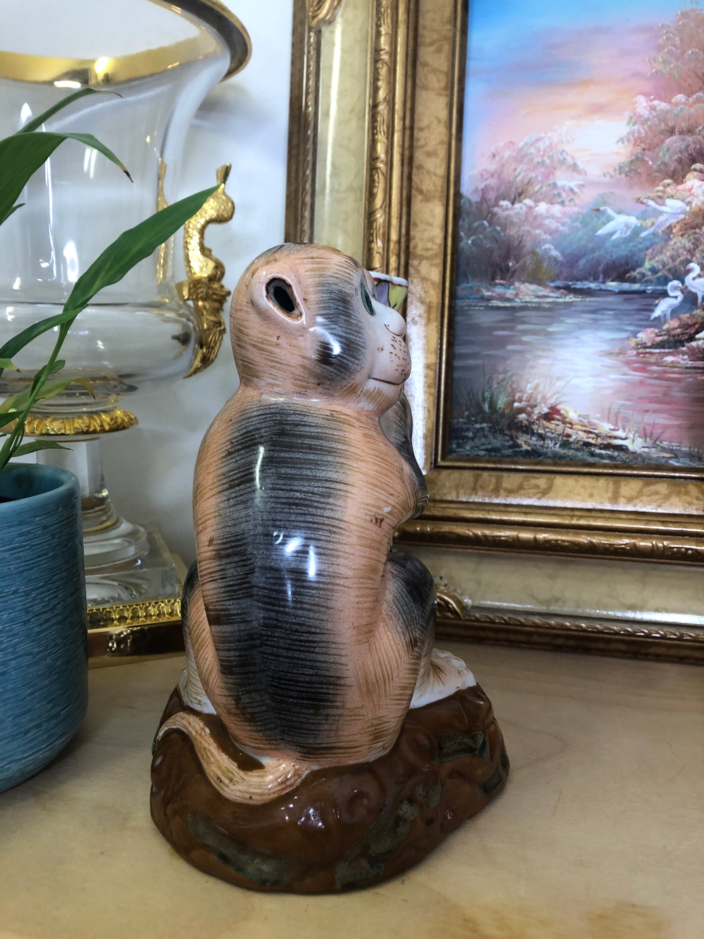Vintage Chinoiserie Monkey Vase - Vintage condition!