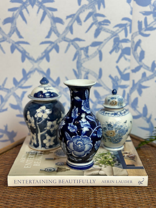 Blue & White Porcelain Vases (Sold Separate) - Pristine!