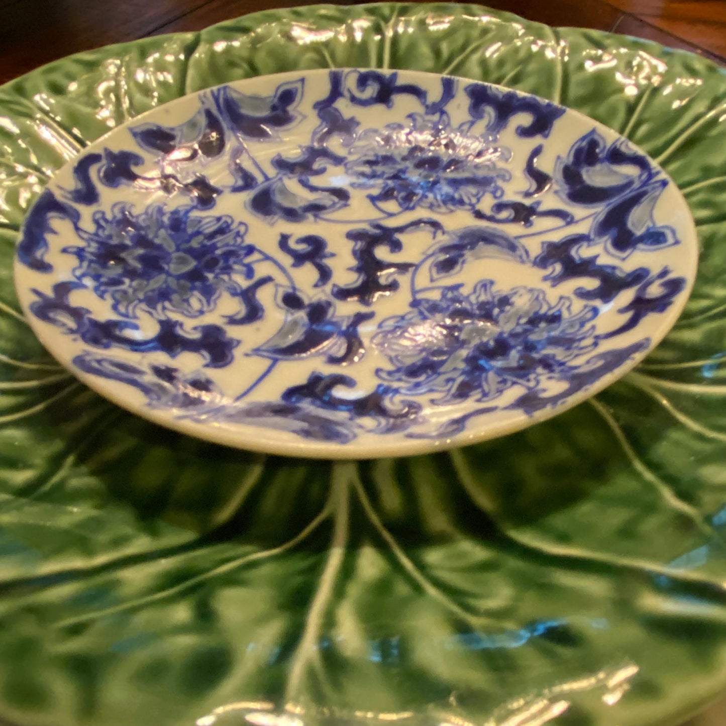 Older vintage Beautiful cobalt blue and white porcelain trinket dish