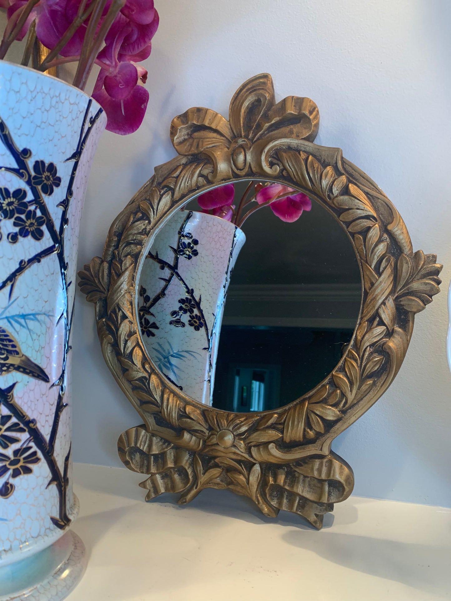 Darling Vintage Gold Composite Bow Mirror