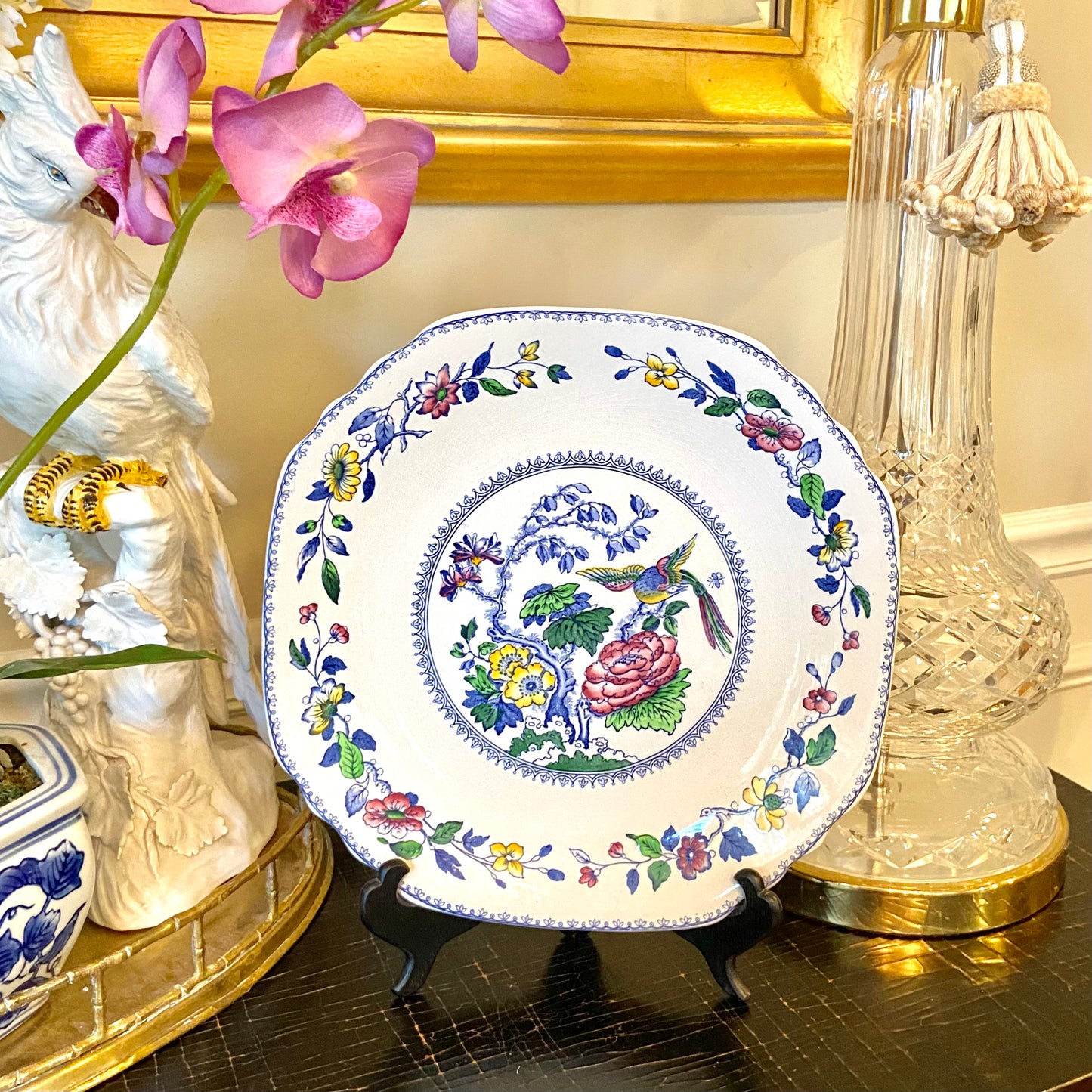 Vintage WEDGWOOD “Davenport ” porcelain large round platter plate