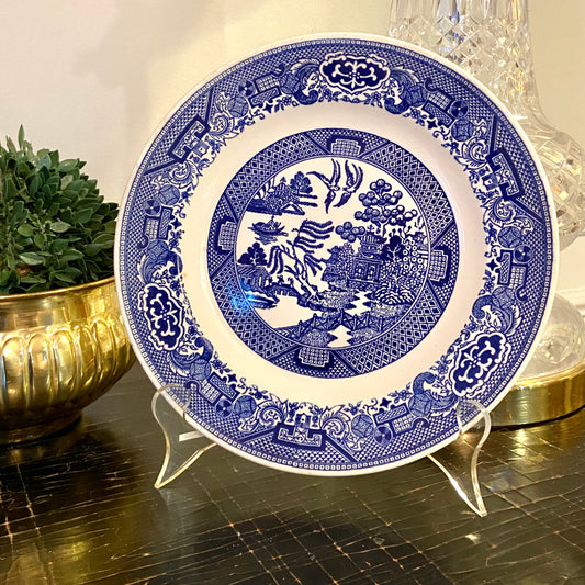 Vintage Single Blue Willow Dinner Plate by willow ware of Staffordshire england